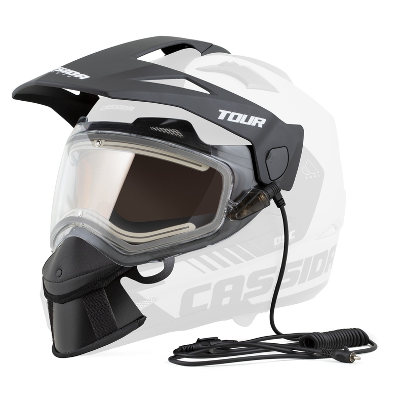 Kit para calefacción eléctrica de cascos de plexiglás Cassida Tour con plexiglás transparente y pantalla antivaho naranja