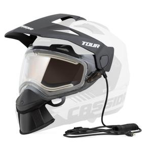 Kit para calefacción eléctrica de cascos de plexiglás Cassida Tour con plexiglás transparente y pantalla antivaho amarilla