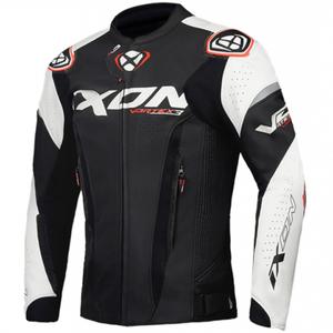 Chaqueta de moto de cuero IXON Vortex 3 negro-blanco