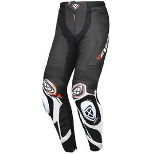 Pantalón moto cuero IXON Vortex 3 negro-blanco