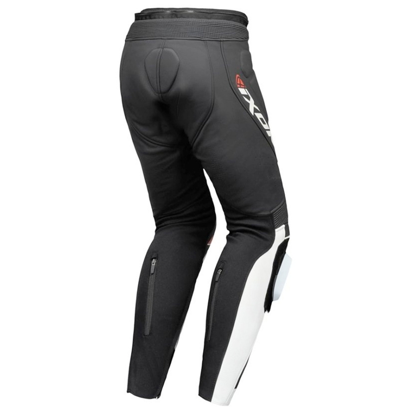 Pantalón moto cuero IXON Vortex 3 negro-blanco