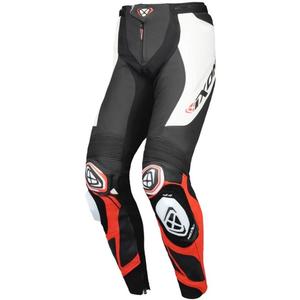 Pantalón moto de cuero IXON Vortex 3 negro-blanco-rojo