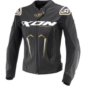 Chaqueta moto de cuero mujer IXON Vortex 3 negro-blanco-oro
