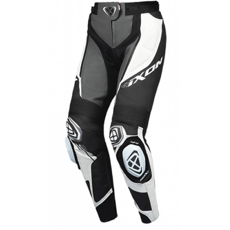 Pantalón moto cuero mujer IXON Vortex 3 negro-antracita-blanco
