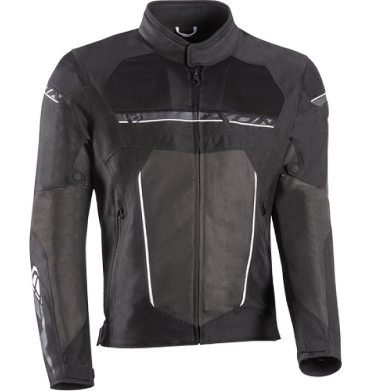 Chaqueta de moto IXON T-Rex negro-gris-blanco