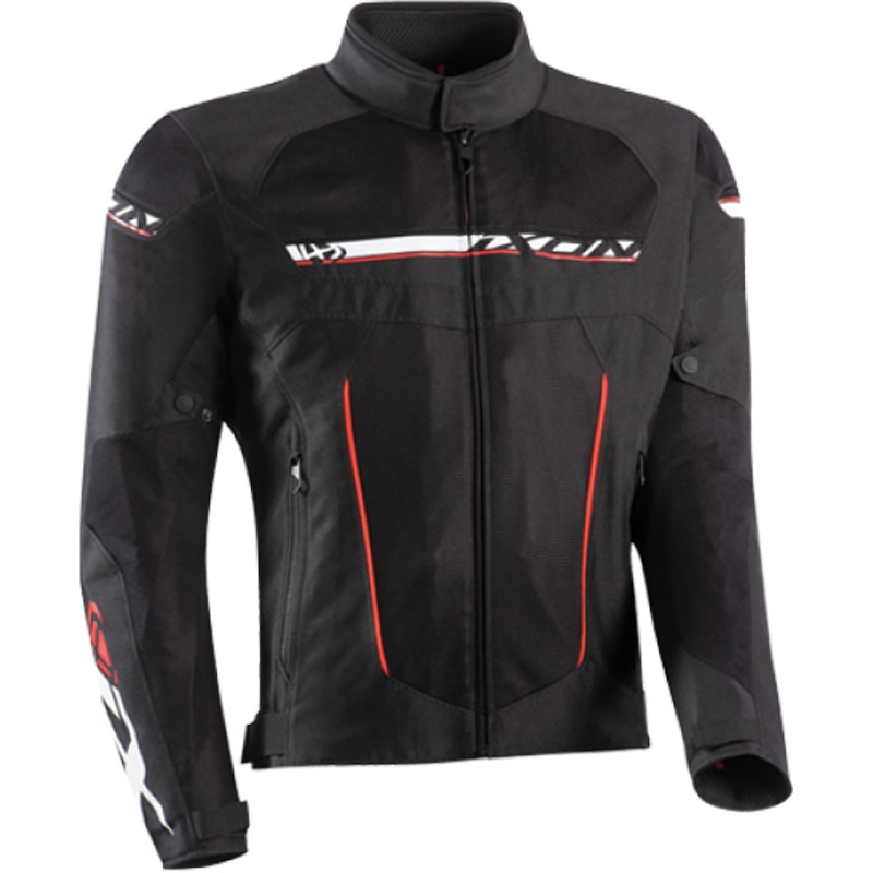 Chaqueta de moto IXON T-Rex negro-blanco-rojo