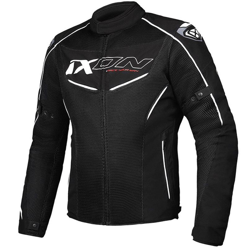 Chaqueta de moto IXON Flicker negro-blanco