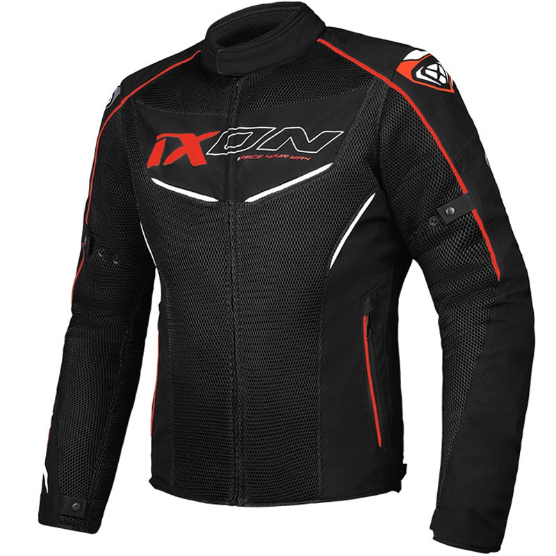 Chaqueta de moto IXON Flicker negro-blanco-rojo