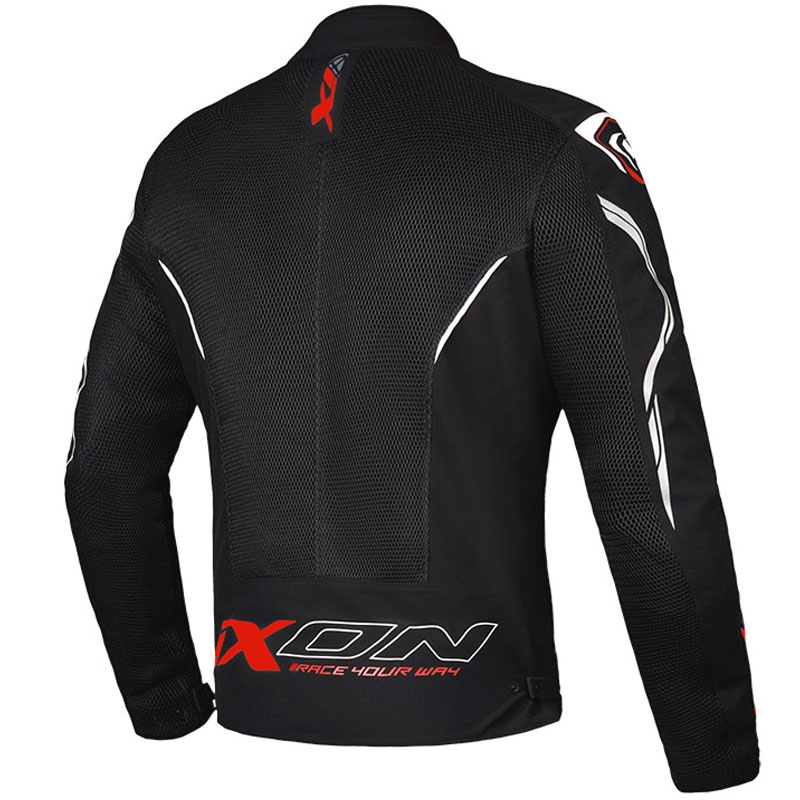 Chaqueta de moto IXON Flicker negro-blanco-rojo