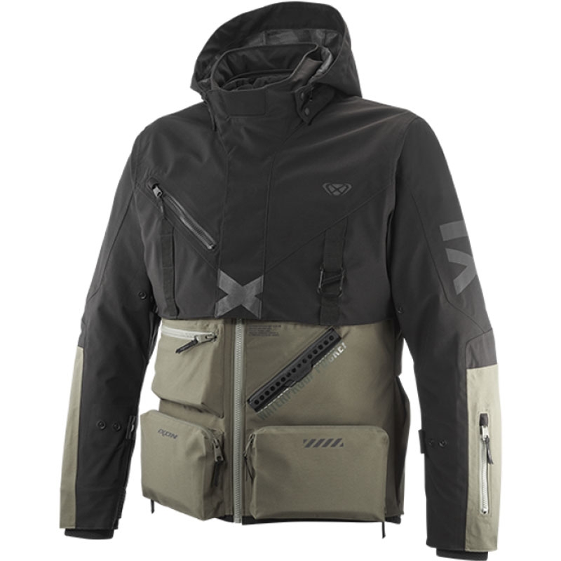 Chaqueta de moto IXON Etna caqui-negro