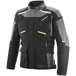Chaqueta de moto IXON Midgard negro-gris-amarillo fluo