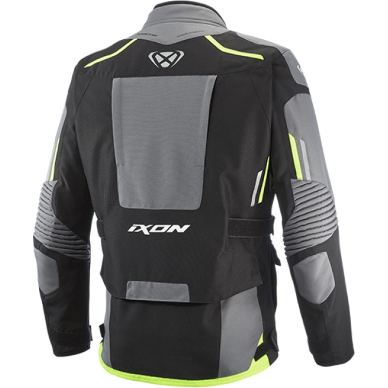 Chaqueta de moto IXON Midgard negro-gris-amarillo fluo