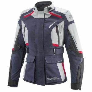 Chaqueta de moto mujer IXON Midgard gris-azul-negro