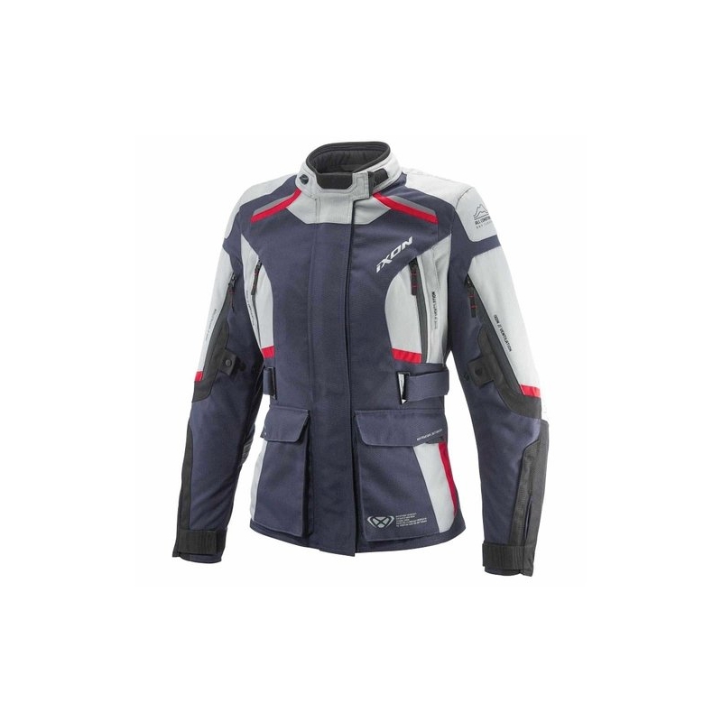 Chaqueta de moto mujer IXON Midgard gris-azul-negro