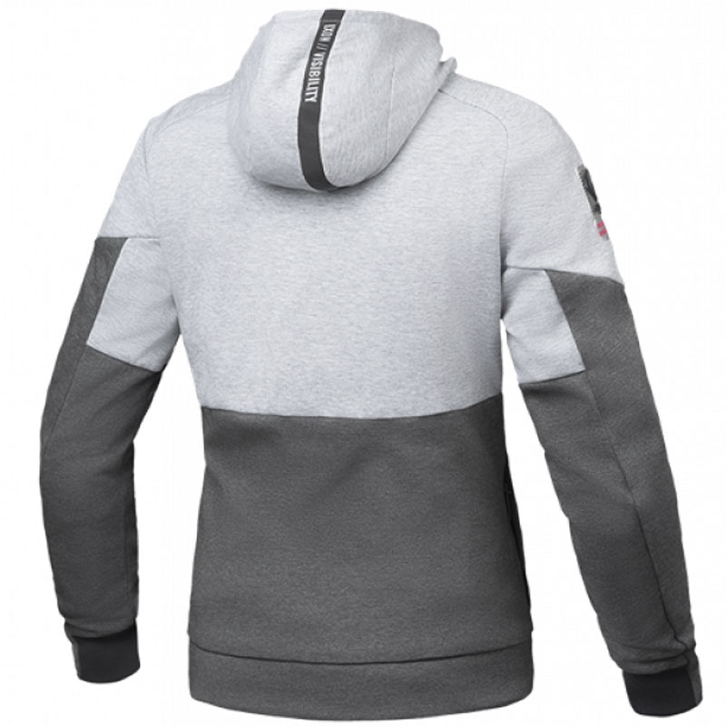 Chaqueta de moto mujer IXON Touchdown gris-plata-rosa