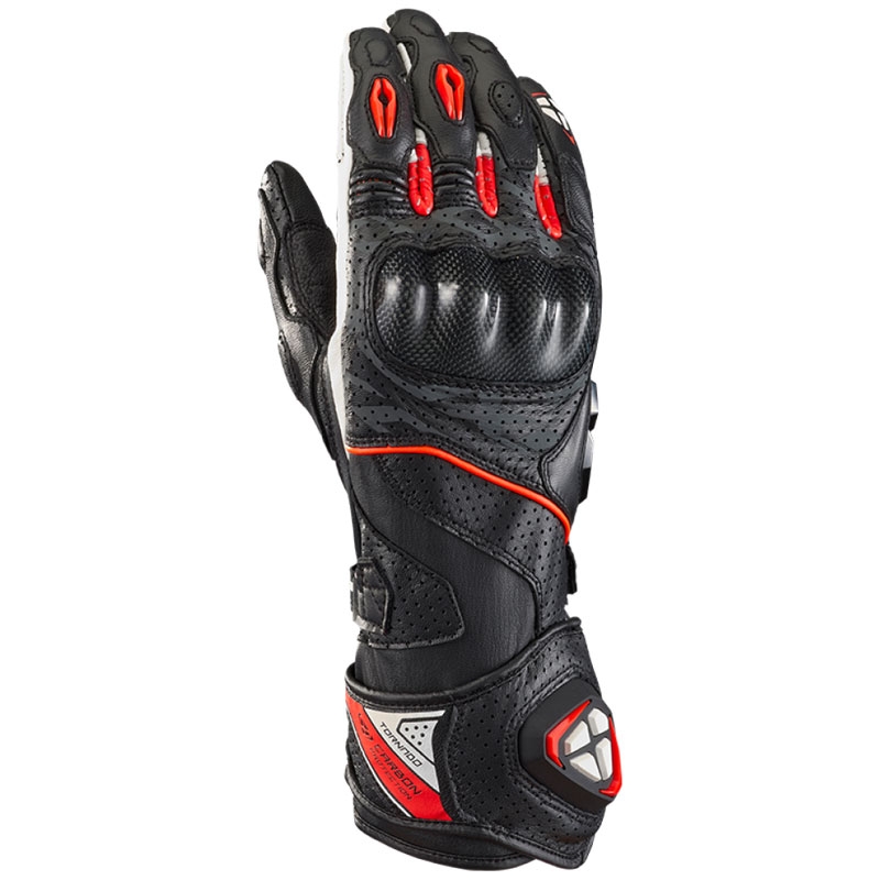 Guantes de moto IXON Tornado Air negro-blanco-rojo