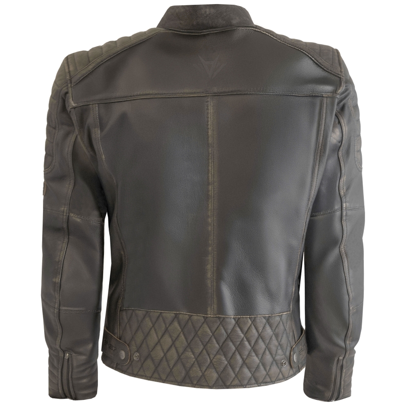 Chaqueta de moto de cuero marrón vintage RSA