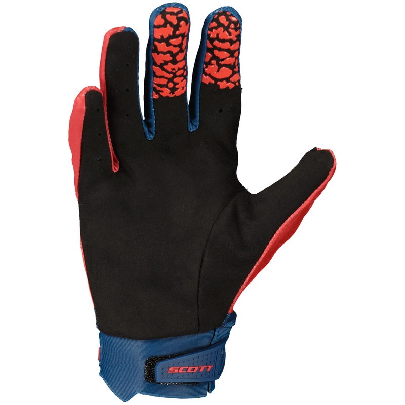 Guantes de motocross para niños SCOTT EVO TRACK azul-rojo neón