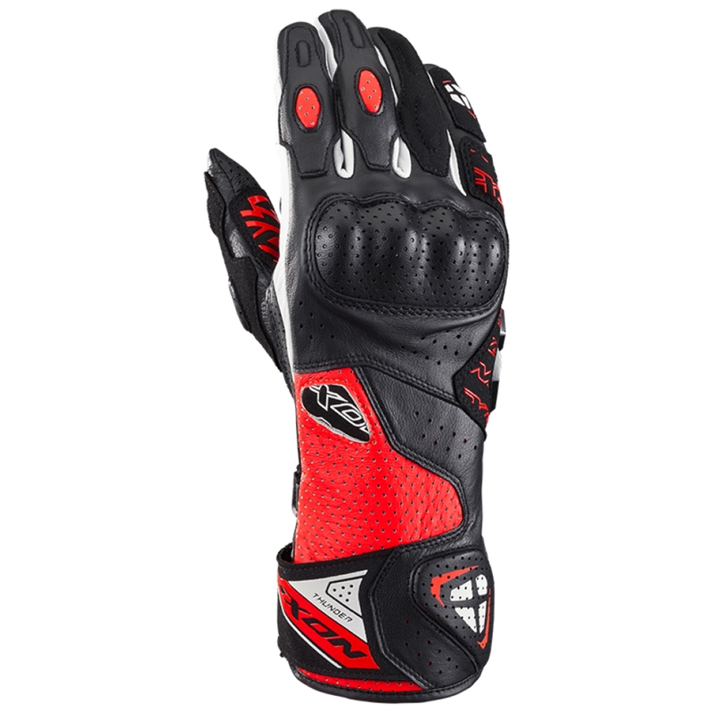 Guantes de moto IXON Thunder Air negro-rojo-blanco