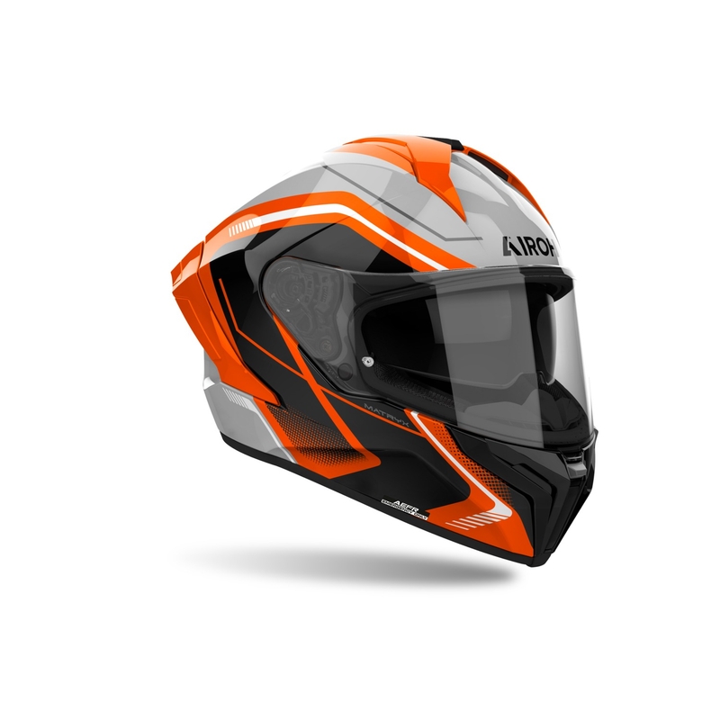 Casco integral para moto Airoh MATRYX Wide color naranja brillante