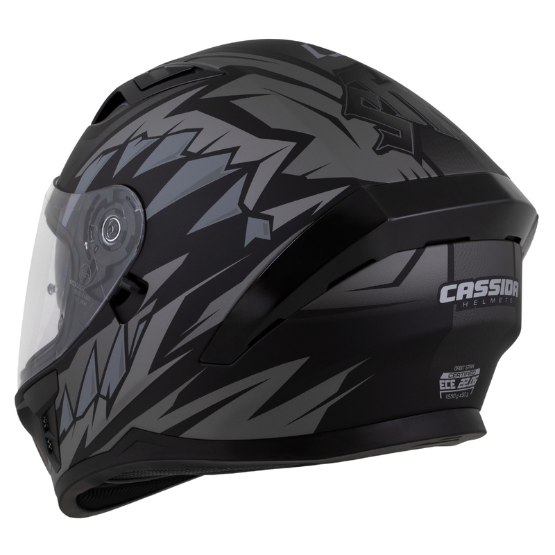 Casco integral Cassida Orbit Strix negro mate-gris