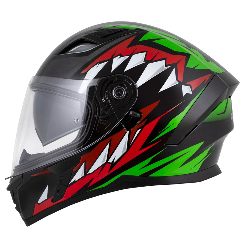 Casco integral Cassida Orbit Strix rojo-verde-gris-blanco-negro