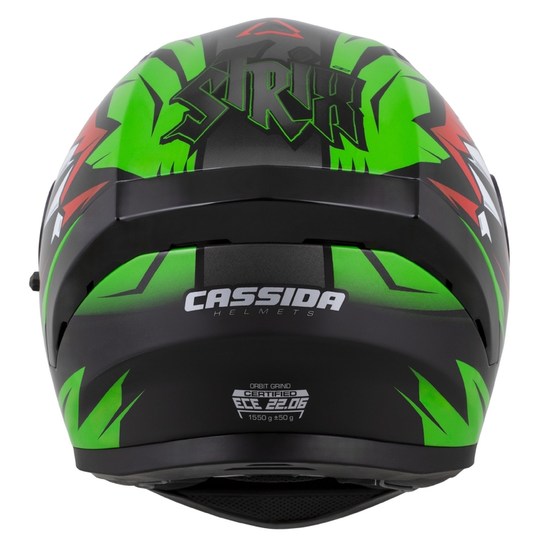 Casco integral Cassida Orbit Strix rojo-verde-gris-blanco-negro