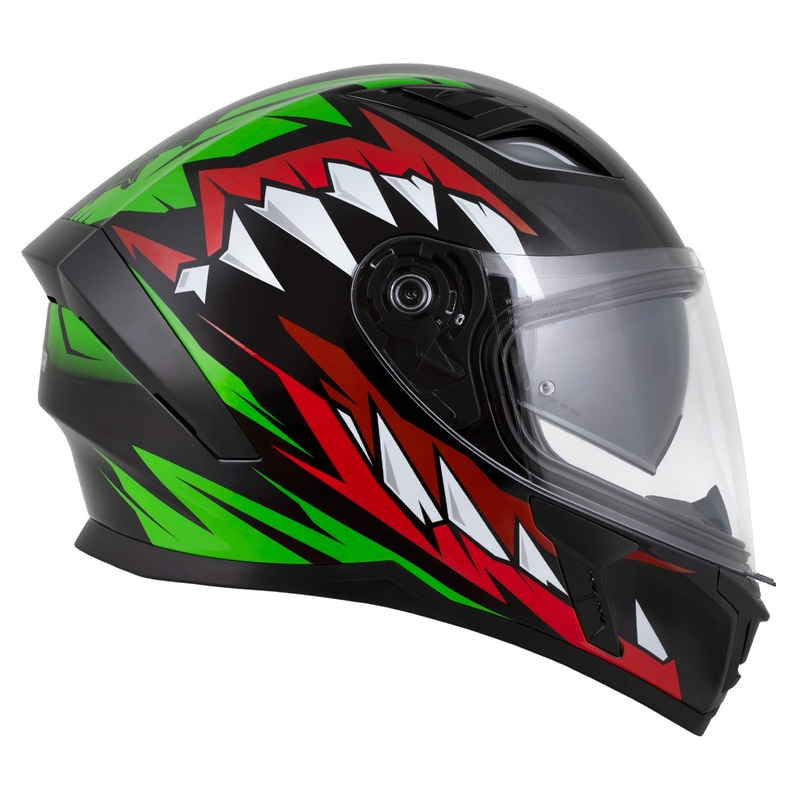 Casco integral Cassida Orbit Strix rojo-verde-gris-blanco-negro