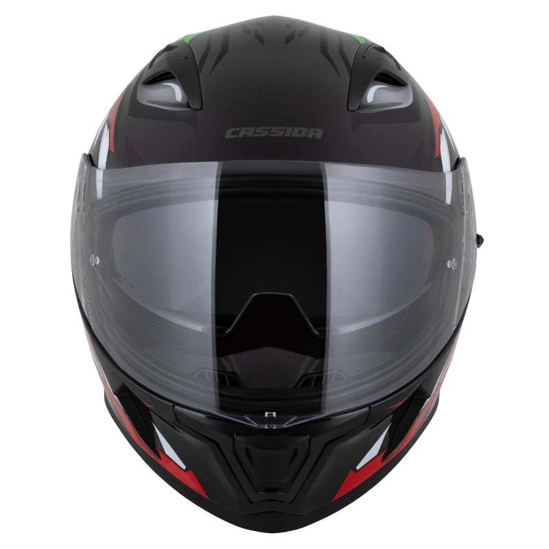 Casco integral Cassida Orbit Strix rojo-verde-gris-blanco-negro