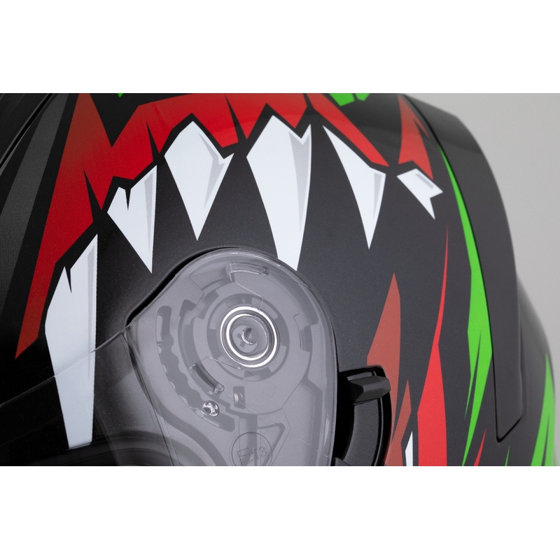 Casco integral Cassida Orbit Strix rojo-verde-gris-blanco-negro