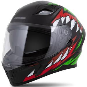 Casco integral Cassida Orbit Strix rojo-verde-gris-blanco-negro