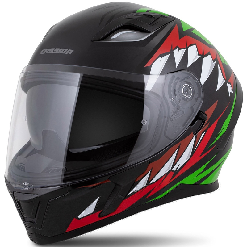 Casco integral Cassida Orbit Strix rojo-verde-gris-blanco-negro