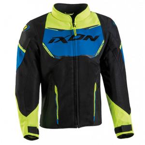 Chaqueta de moto infantil IXON Striker Air negra-azul-amarilla