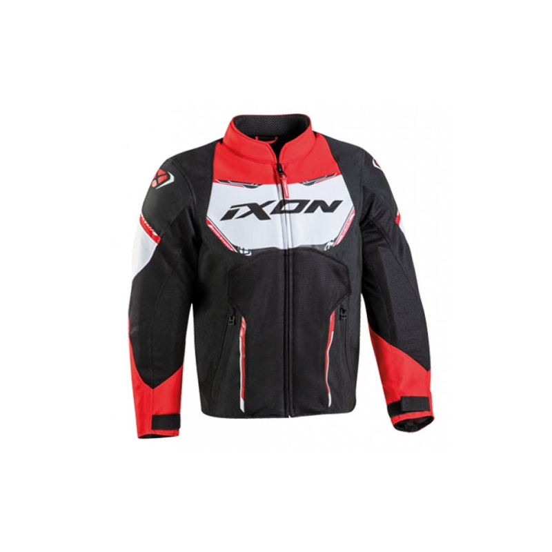 Chaqueta de moto para niños IXON Striker Air negro-rojo-blanco