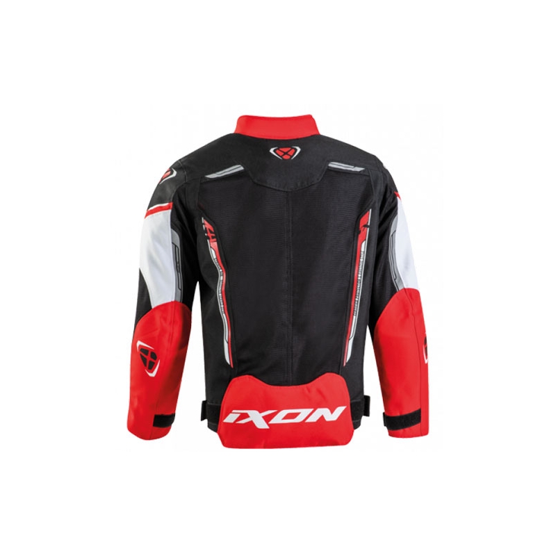 Chaqueta de moto para niños IXON Striker Air negro-rojo-blanco