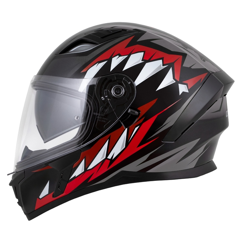 Casco integral Cassida Orbit Strix rojo-gris-blanco-negro