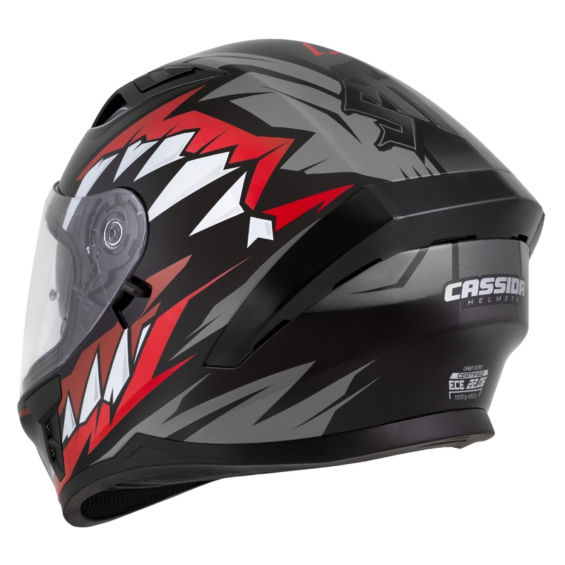 Casco integral Cassida Orbit Strix rojo-gris-blanco-negro