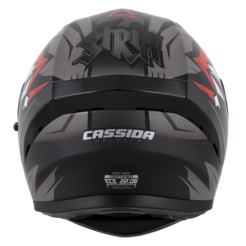 Casco integral Cassida Orbit Strix rojo-gris-blanco-negro