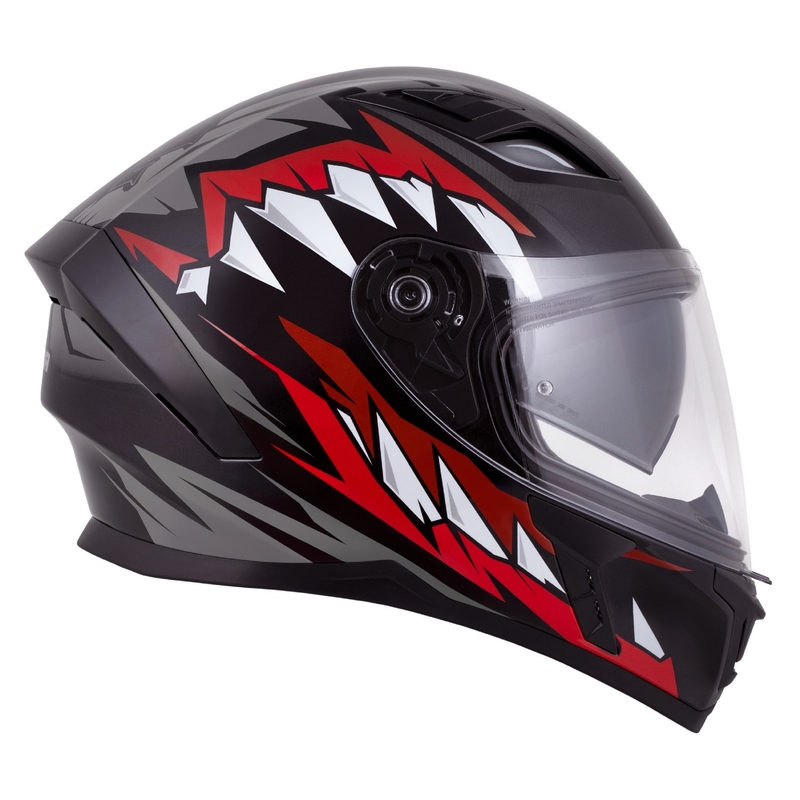 Casco integral Cassida Orbit Strix rojo-gris-blanco-negro