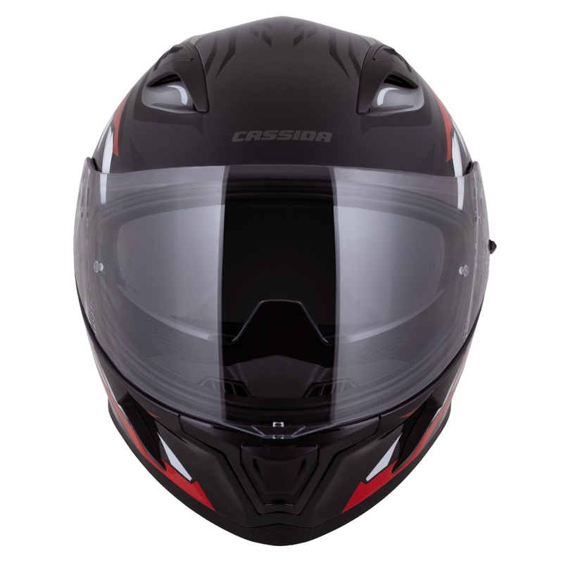 Casco integral Cassida Orbit Strix rojo-gris-blanco-negro