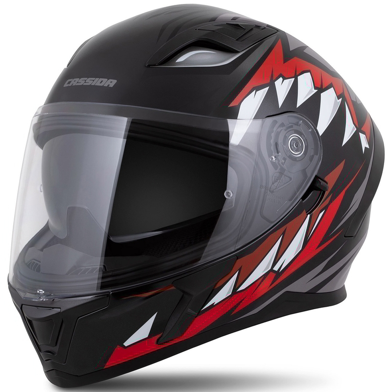 Casco integral Cassida Orbit Strix rojo-gris-blanco-negro