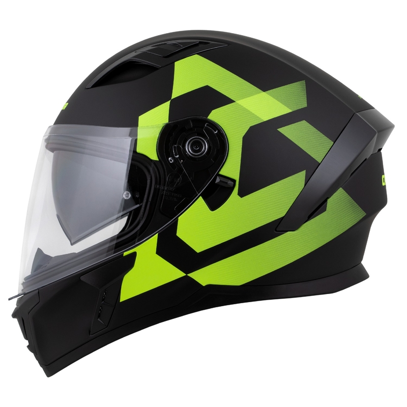 Casco integral Cassida Orbit Grind negro mate-amarillo fluo