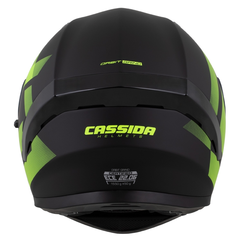 Casco integral Cassida Orbit Grind negro mate-amarillo fluo