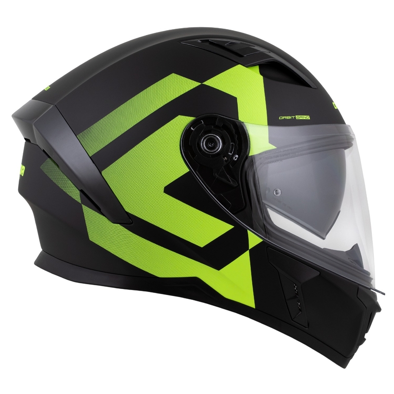 Casco integral Cassida Orbit Grind negro mate-amarillo fluo