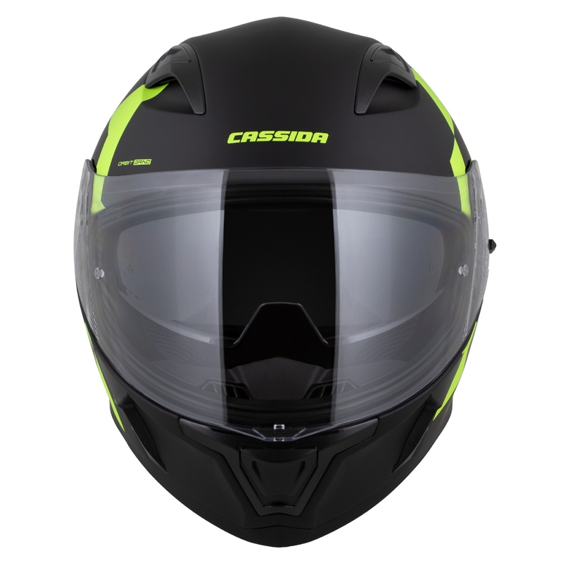 Casco integral Cassida Orbit Grind negro mate-amarillo fluo