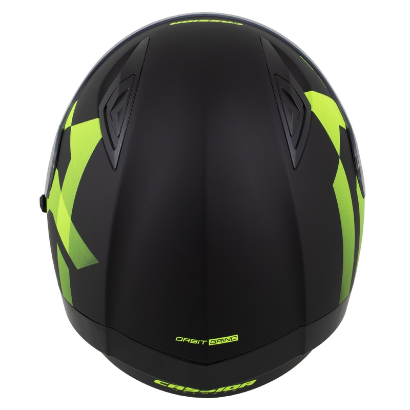Casco integral Cassida Orbit Grind negro mate-amarillo fluo