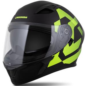 Casco integral Cassida Orbit Grind negro mate-amarillo fluo
