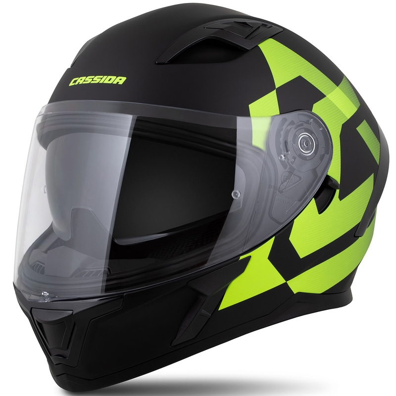 Casco integral Cassida Orbit Grind negro mate-amarillo fluo