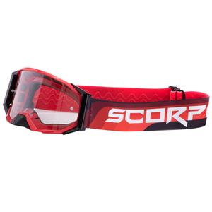 Gafas de motocross Scorpion E24 rojo-negro con plexiglás transparente
