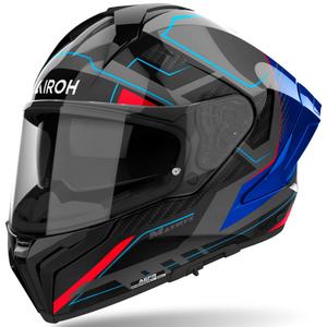 Casco integral para moto Airoh MATRYX Rocket azul-rojo brillante